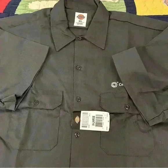 Men’s Dickies Gray Short Sleeved Workwear Shirt White Logo size XL - Picture 2 of 6
